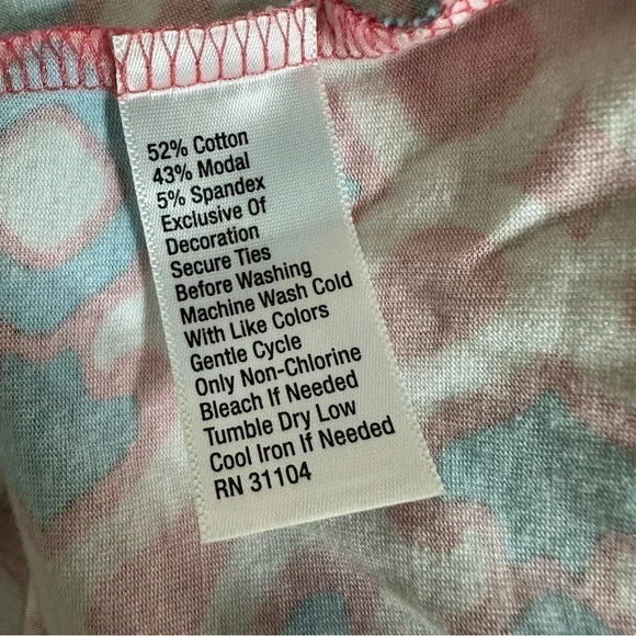 Crown & Ivy L pink blue‎ white punchy print swing dress with tied bell sleeves - Picture 5 of 7